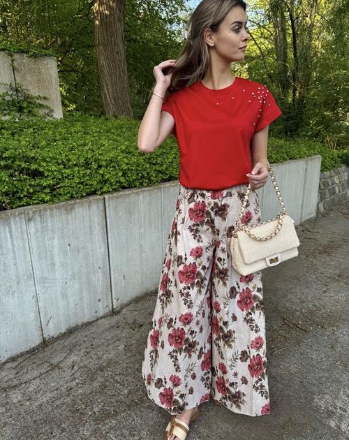 lange broek print bloem - 2
