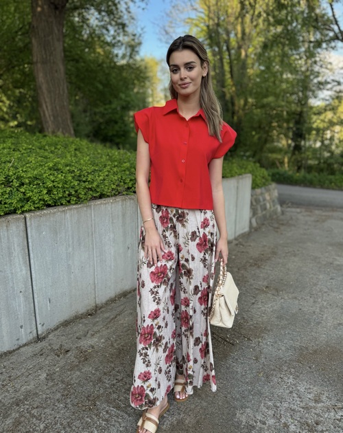 lange broek print bloem
