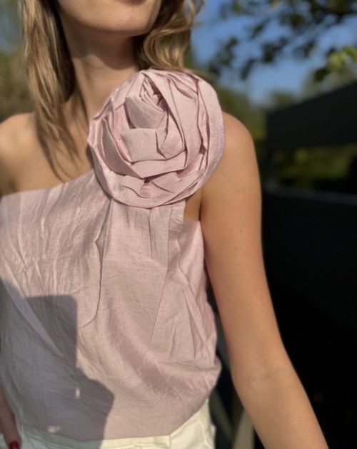 bloesje one shoulder met bloem