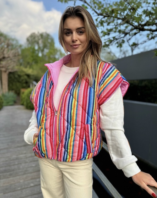 bodywarmer gestreept