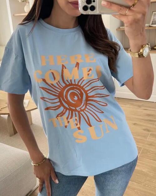 t-shirt korte mouw here comes the sun