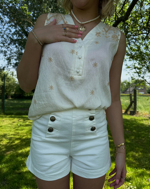 bloes zonder mouw V-hals