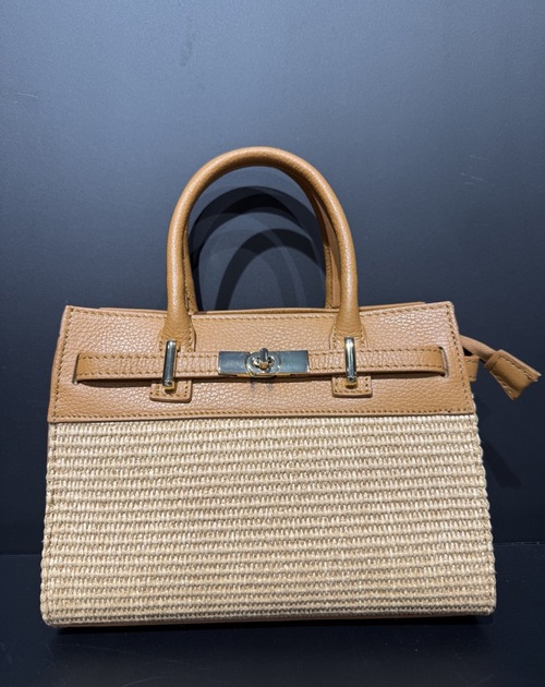 Handtas leder riet 
