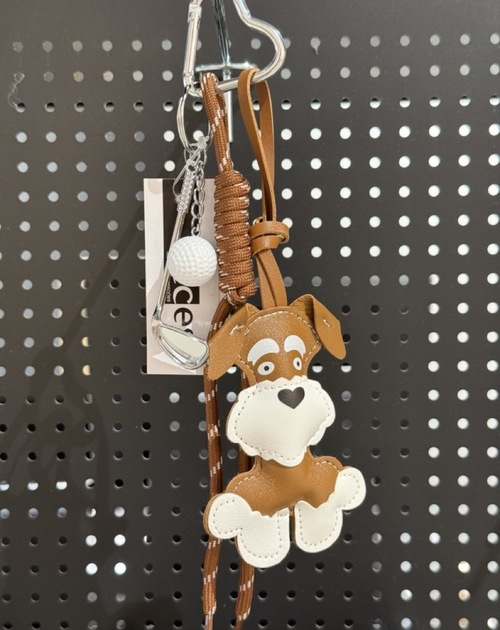 Sleutelhanger hond bruin golf