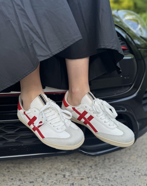 Sneaker wit-rood