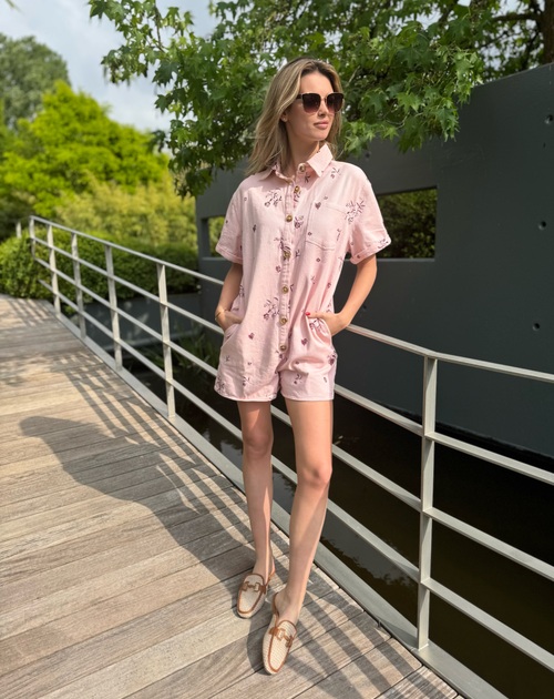 playsuit denim roze