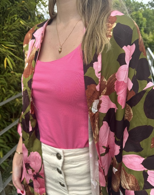 top met lurex aan arm - 2
