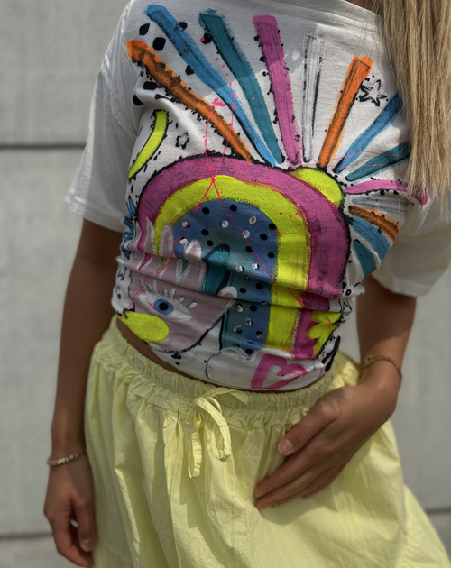 t-shirt rainbow hand made