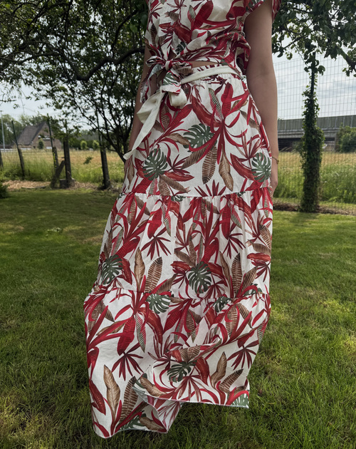 bloes zonder mouw knoop print - 2