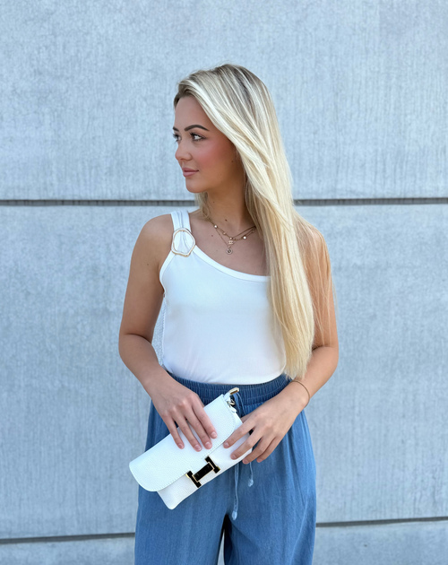 top knoop goud one shoulder