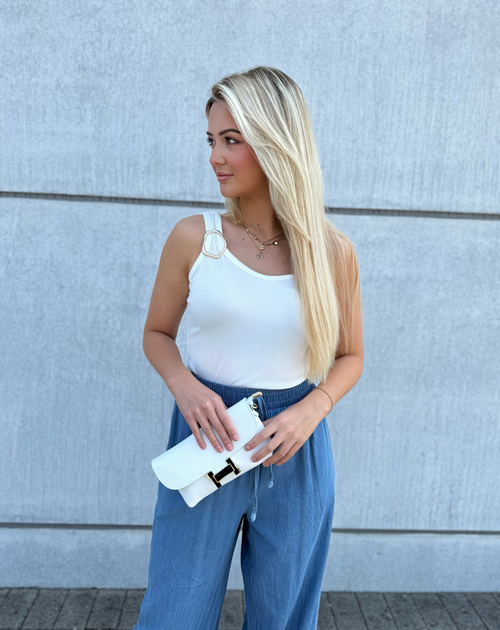 top knoop goud one shoulder - 2