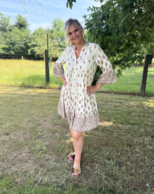 jurk korte mouw print