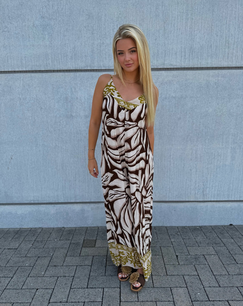 Jumpsuit lang mouwloos print