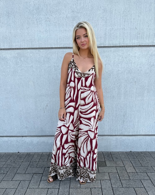 Jumpsuit lang mouwloos print