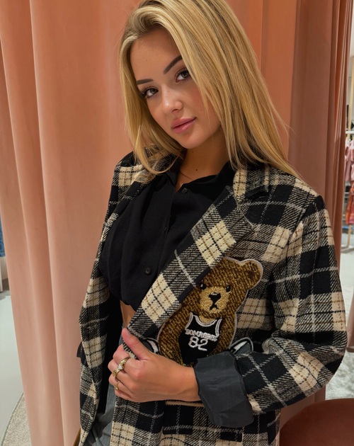 blazer geruit met beer