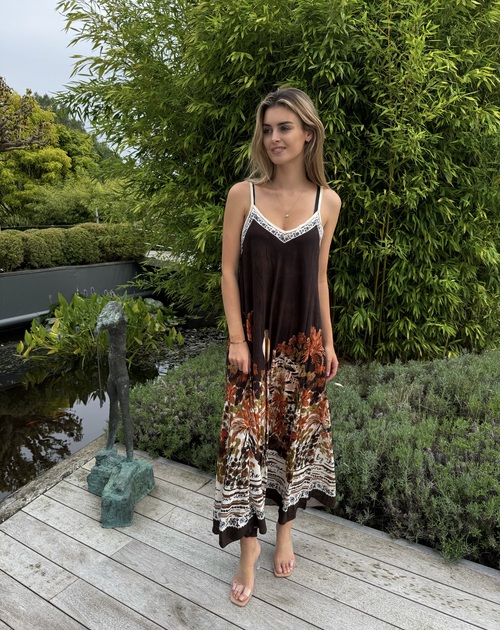 jurk print huizen