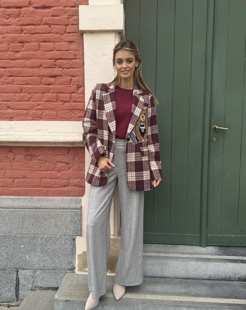 blazer geruit met beer - 2