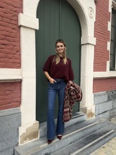 lange broek jeans blauw met opzetzakken bootcut