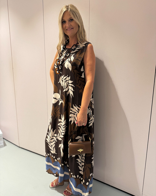 lange jurk mouwloos print