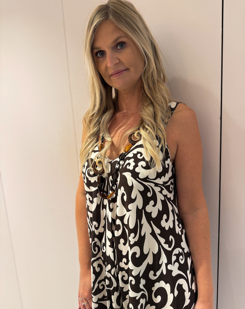 jurk kort spaghetti print - 2