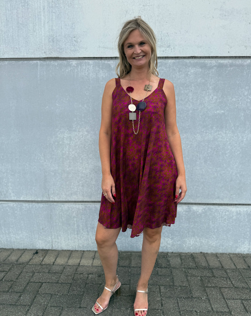 jurk kort spaghetti print