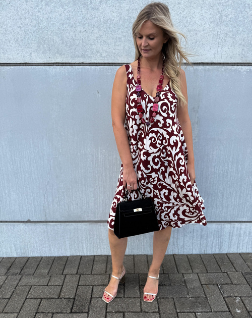 jurk kort spaghetti print