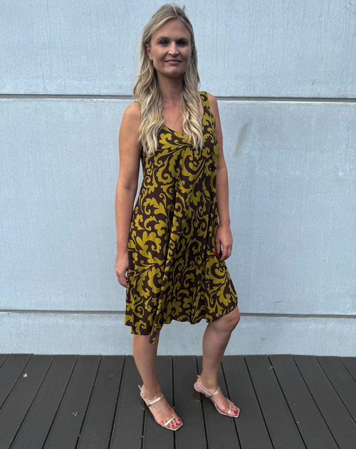jurk kort spaghetti print