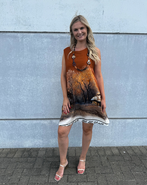 jurk kort mouwloos print