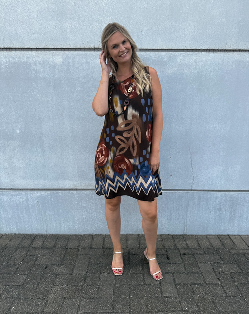 jurk kort mouwloos print