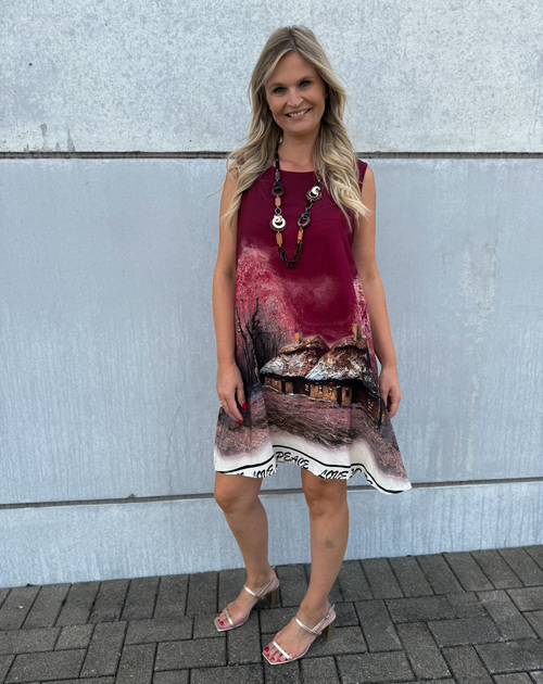 jurk kort mouwloos print