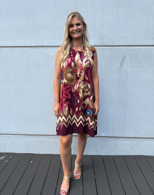 jurk kort mouwloos print