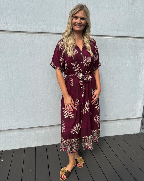 jurk lang korte mouw print
