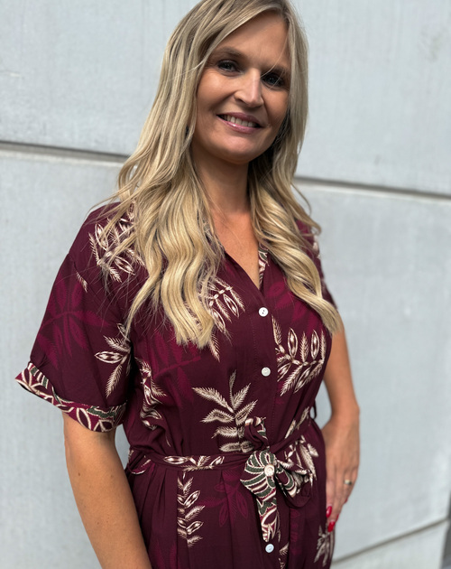 jurk lang korte mouw print - 2