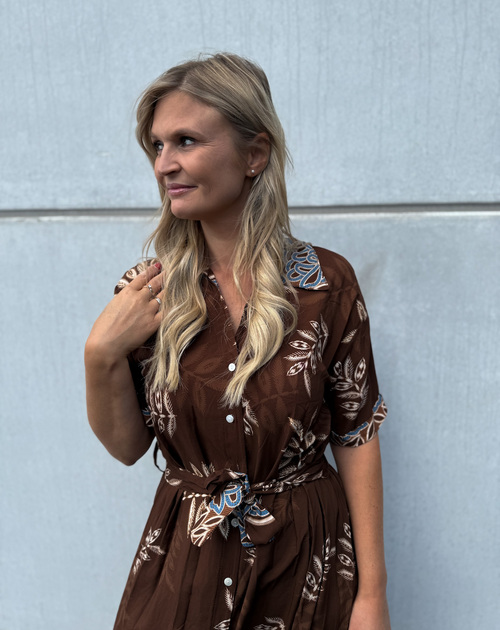 jurk lang korte mouw print - 2