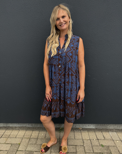 jurk kort mouwloos print