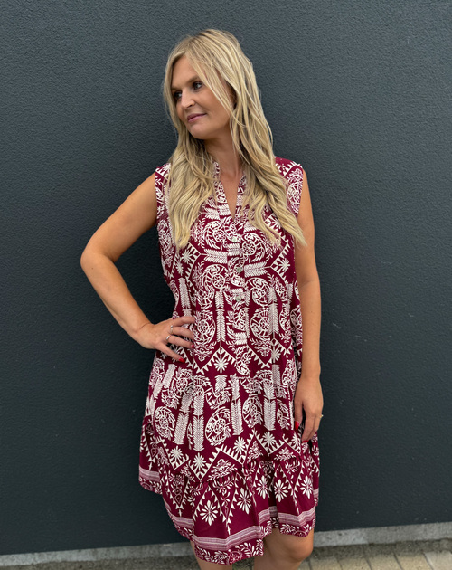 jurk kort mouwloos print