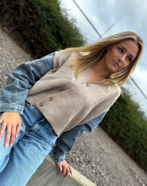 gilet met mouw denim