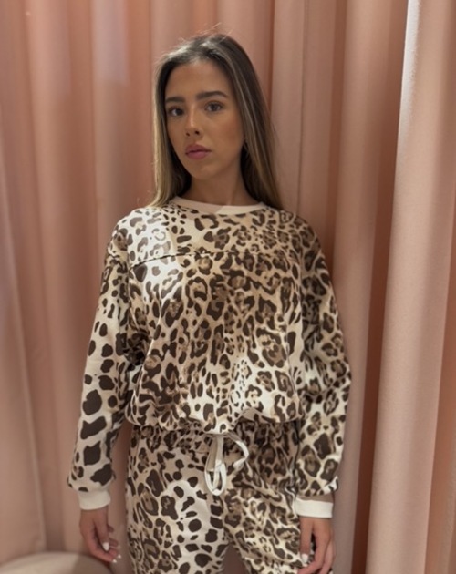 Sweater lange mouw animal print