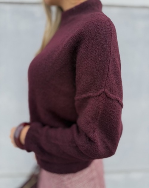 Trui lange mouw met kraag, naad op rug oversized - 2