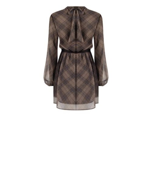jurk lange mouw print ruit