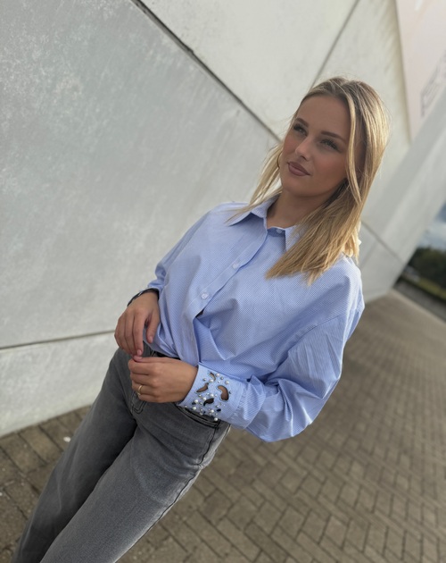 Bloes lange mouw gestreept 