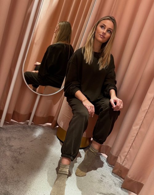 lange broek sweaterstof elastiek onderaan