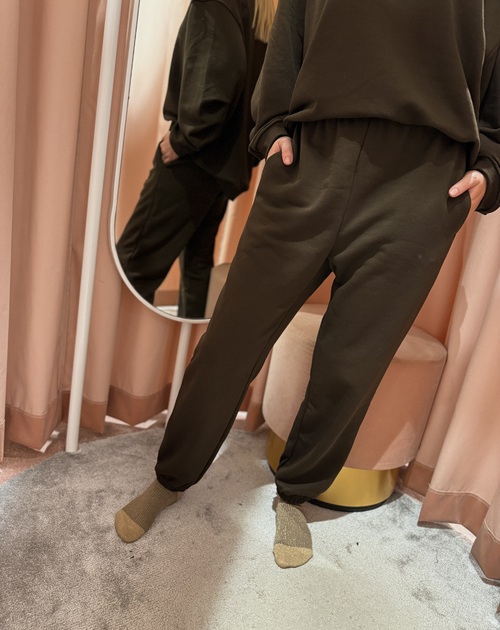 lange broek sweaterstof elastiek onderaan - 2