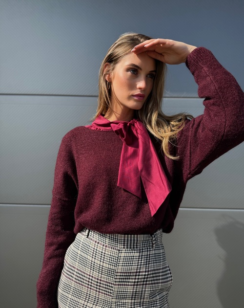 Trui lange mouw ronde hals naad rug oversized