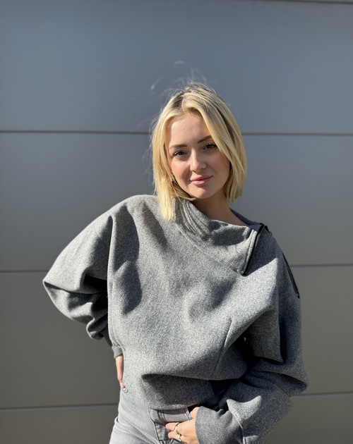 SWEATER MET RITS AAN KRAAG