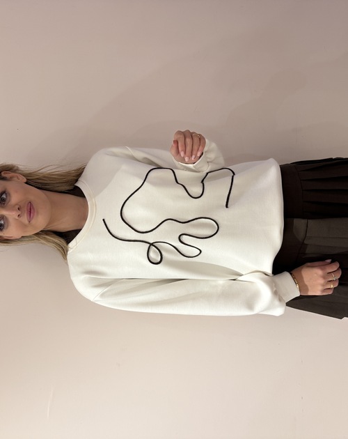 Sweater lange mouw met lijn
