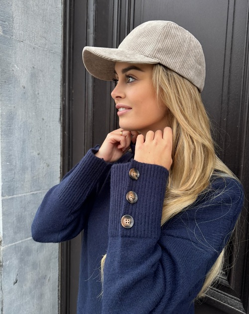 Trui lange mouw rolkraag met knopen op mouw - 2